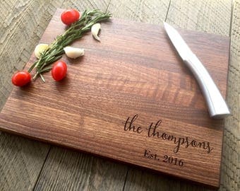 Custom Cutting Board, Personalized Cutting Board, Wedding Gift, Engraved cutting board, Wedding Present, Anniversary gift, Walnut