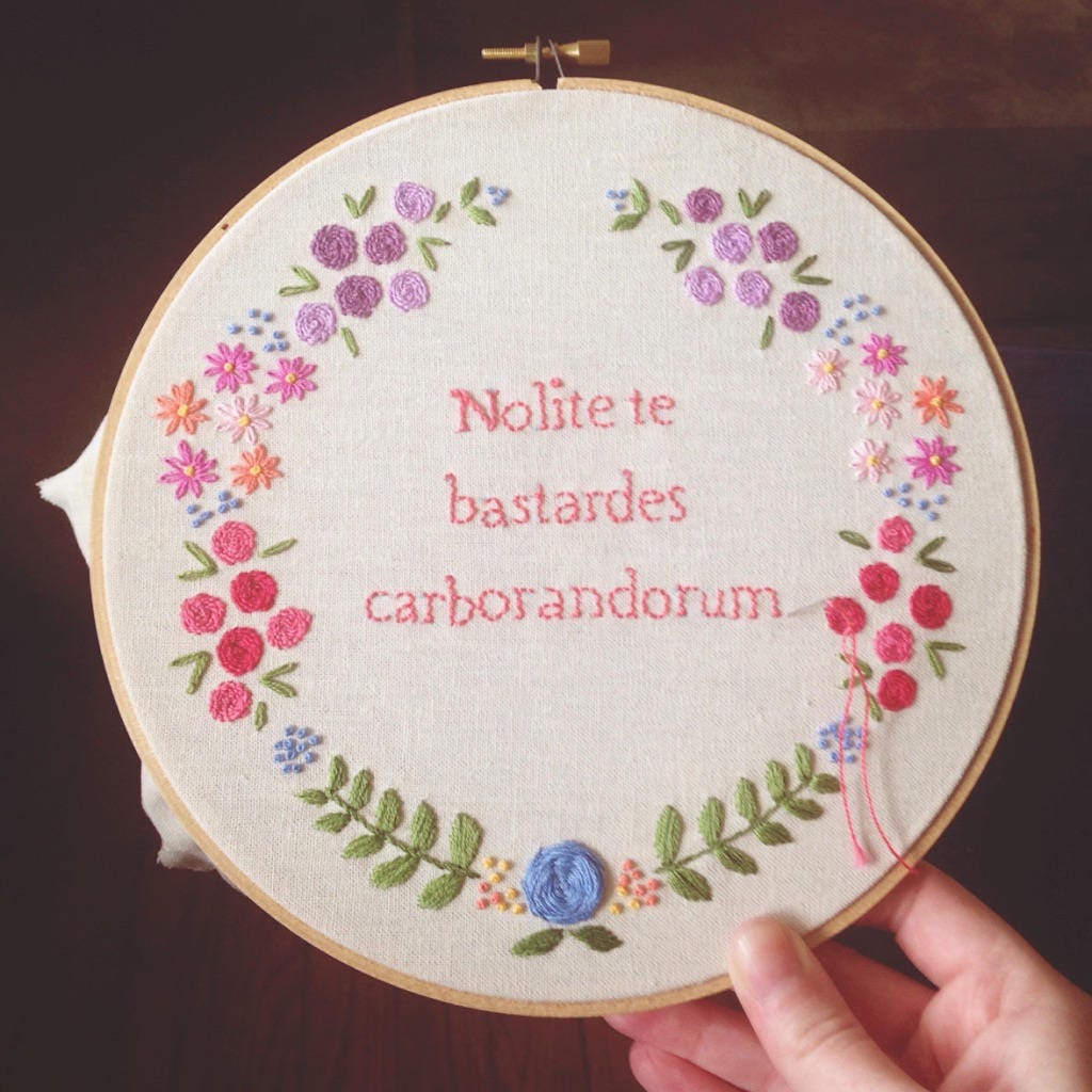 Handmaid's Tale Floral Wreath Embroidery Pattern from ...