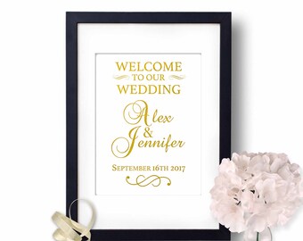 Welcome to our wedding sign, Welcome Sign, Welcome wedding sign, Gold Wedding Sign, wedding reception signs, gold wedding decor,