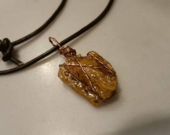 Amber Wire Wrapped Necklace
