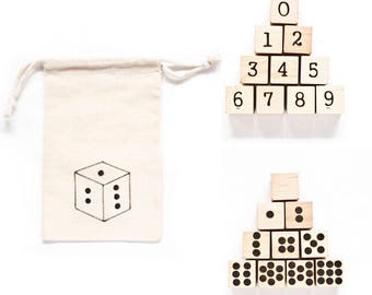 Wood Number Blocks / Wood Baby Blocks / Wood Blocks / Baby Blocks / Number Blocks / Natural Wood Blocks