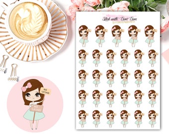 Amelie kawaii NO SPEND planner stickers || Erin Condren Life Planner, Kikki K, Plum Paper Planner