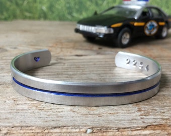 Thin blue line bracelet - blue lives matter - back the blue - police wife - police family - deputy - state trooper