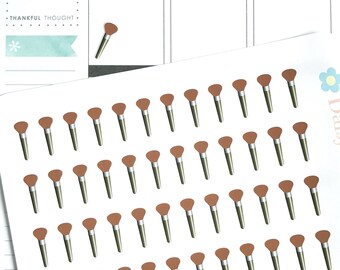 Matt Makeup Brush Planner Stickers, Clean Your Makeup Brushes, Health & Beauty Themed Planner Supplies, Icon Stickers, Life Planning, HB003