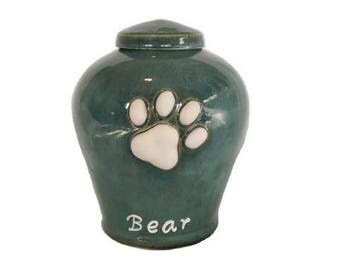Teal Paw Print Pet Urn 26 oz.
