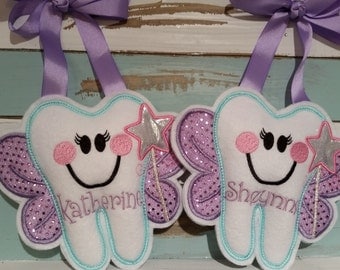 Personalized Tooth Fairy Pillow with Wand~Girls Tooth Fairy Pillow~Tooth Fairy Pillow~Gift~Sparkly