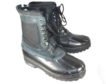 Vintage Men's Boots Arctic Pac Snow Winter Lined Duck Boots Waterproof Rain Leather Snow Boots Size 12