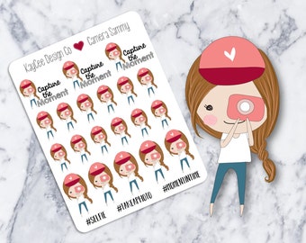 Camera Sammy / Planner Stickers / Hand Drawn / Tracking / Fits Erin Condren & MAMBI / Filofax / Kikki K / Scrapbook