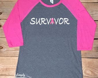 Survivor, Breast cancer awareness, breast cancer shirt, women's shirt, gift idea, breast cancer survivor