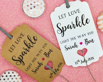 Sparkler Gift Tags, Wedding Sparklers, Let Love Sparkle, Wedding Firework Tags, Wedding Favour