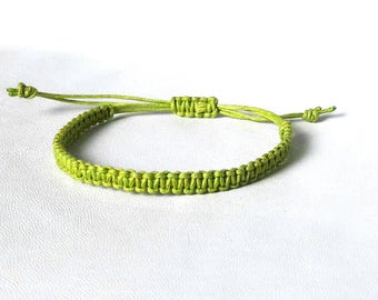 Mens Bracelet green Macrame Bracelet man string bracelet Friendship bracelets Cord bracelet Surfer Bracelet Beach bracelet Hippie bracelet