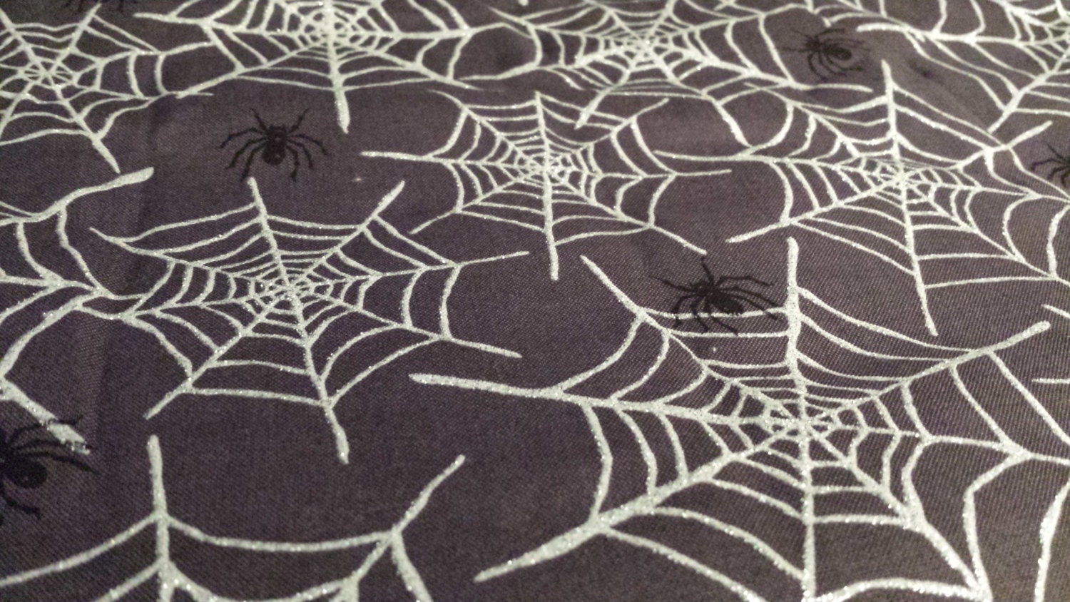 Halloween Spooky Spiders Fabric Remnant, 1.5yd x 44