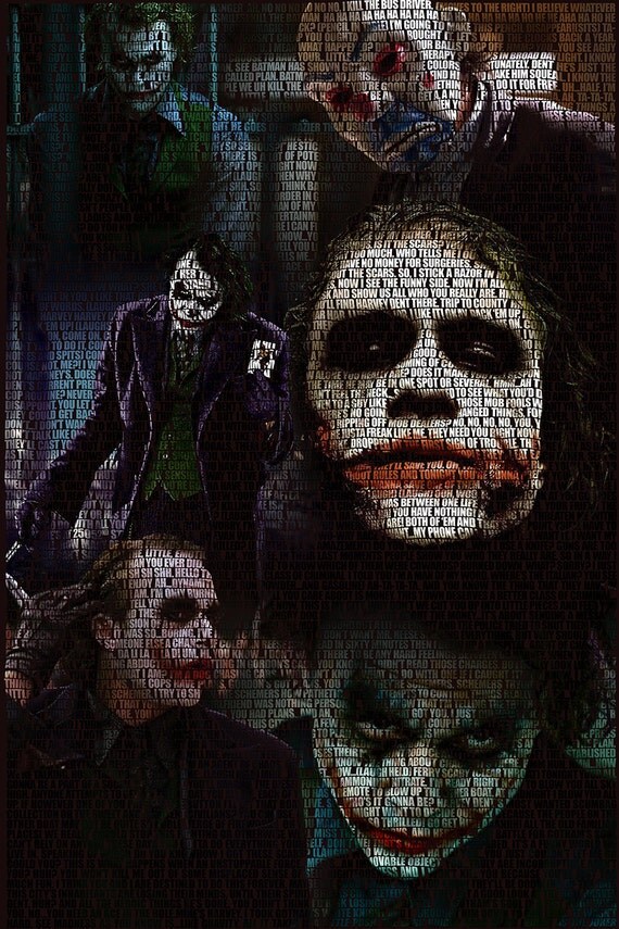 The Joker Collage Poster Heath Ledger Batman The Dark