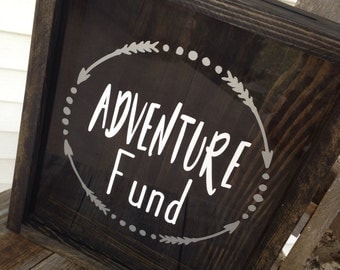 Adventure fund-Shadow Box-Mr and Mrs-Newlywed Gift-Money Box-Donation Box-Mothers Day Gift-Gift for Him-Gift for Her-Wedding Shadow Box