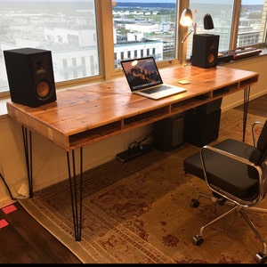 Reclaimed Wood and Gas Pipe Side Table Console Table or Bar