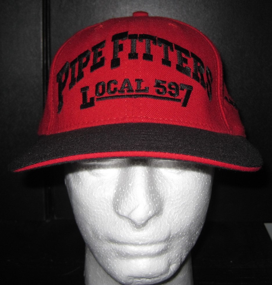 UA Local Union 597 CHICAGO PIPEFITTERS Red Black Baseball Cap