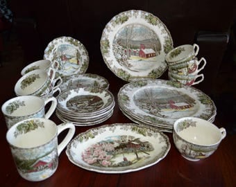 25 Pieces of Vintage Johnson Bros. The Friendly Village China