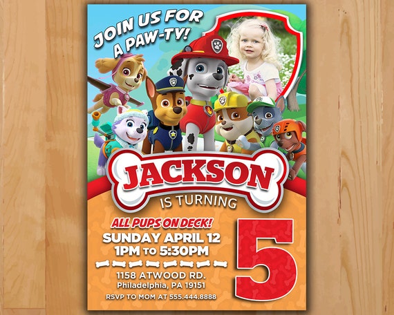 Items similar to Paw Patrol Invitation - Marshall Paw Patrol Party ...