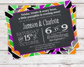 Fall Baby Shower Invitation - Fall Baby Shower Invites - A Little Pumpkin is on the Way - Halloween Baby Shower Invitations - Custom Invites