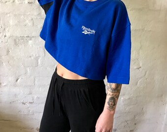 reebok vintage sweatshirt womens blue