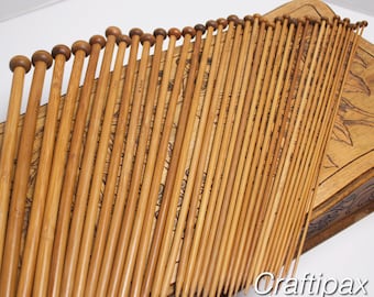 Carbonized Bamboo Knitting Needles - Set of 18 pairs size 2 - 10 mm - lovely to handle - Uk Seller