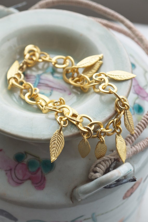 Gold chain bracelet Greek goddess jewelry