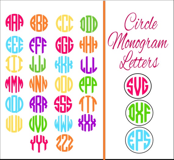 Download Circle Monogram Alphabet Letters, SVG Circle Monogram Cut ...