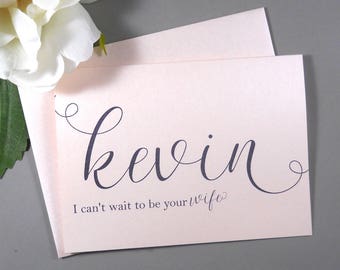 PERSONALIZED SHIMMER CARD, I Can't Wait to be your Wife Card, To My Groom Card, Groom Card from Bride, Groom Gift, Groom Gift from Bride