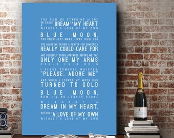 Blue is the Colour Lyrics Chelsea FC Inspired Song Wall Art