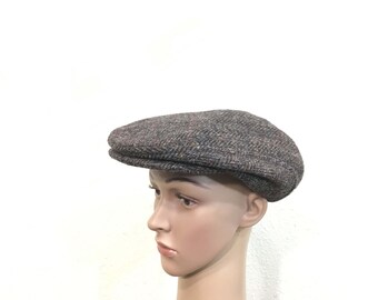 vintage 100% wool newsboy cap hat made in usa size 7 1/4
