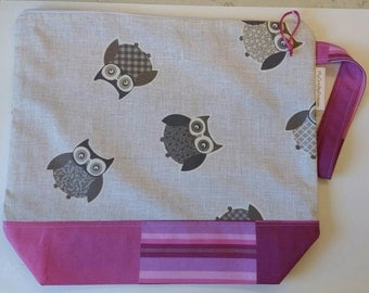 Knitting or Crochet Project Bag "Howly", 2-3 skeins size - Borsa portalavoro a maglia o uncinetto, taglia medio grande