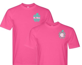 Teacher Shirt - Teacher Monogram Shirt - Apple Monogram Shirt - Teacher Gift - Teacher Appreciation Gift - Gift for Her - School Monogram