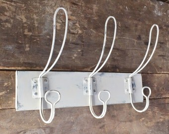 Retro Mid Century Vintage Trio Metal Wall Hooks