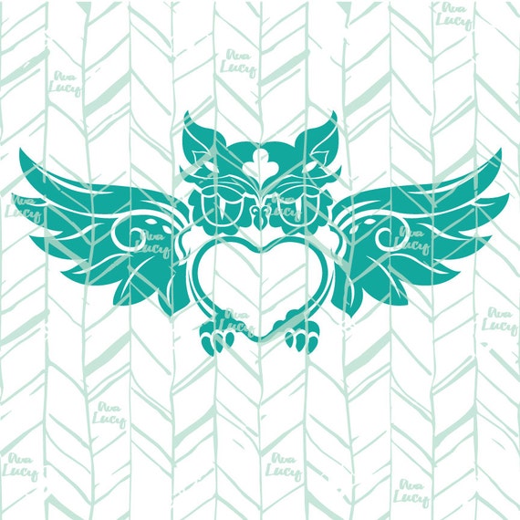 Download Valentine Owl Monogram SVG Heart SVG Digital Download