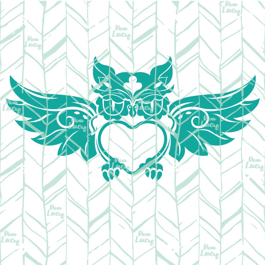 Download Valentine Owl Monogram SVG Heart SVG Digital Download
