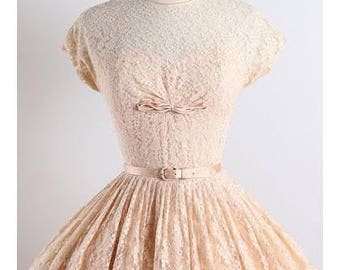 ON HOLD for Sabine 1950s Lace Dress by R&K Originals