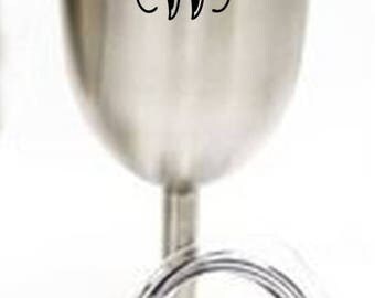 14 oz stainless insulated wine glass with lid and custom engraved personalized just for you