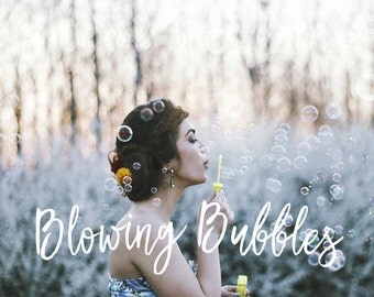 Blowing Bubbles Photoshop Overlays, Soap Bubbles, Blowing Bubbles, Photo Effect, Digital Backdrop, Editing Tools, Instant Download