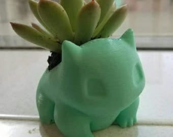 Pokemon style Plant pot designed to look like Bulbasaur