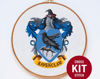 Ravenclaw Cross Stitch Kit, Harry Potter Cross Stitch Kit, Embroidery Kit, Harry Potter Embroidery Stitch Kit, Hogwarts Embroidery