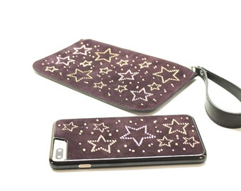 Cover iPhone 7/8 Plus withleather insert + Pochette Bag Made in Italy