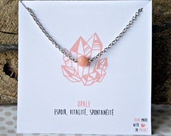 Opal Necklace stainless steel