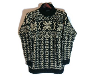 Ralph Lauren Country Vtg Sweater Ralph Lauren Black Vintage Sweater Ralph Lauren Vintage Snowflake Sweater Retro Sweater Retro Polo Knits