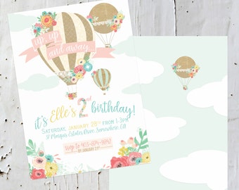 Hot Air Balloon Invitation - Pastels