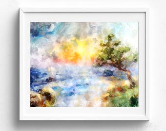 Watercolor Wall Art modern watercolor | etsy Watercolor Wall Art modern watercolor | etsy