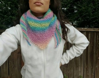 Rainbow Scarf, Rainbow Triangle Scarf, Bandana, Unicorn Scarf, Rainbow Shawl