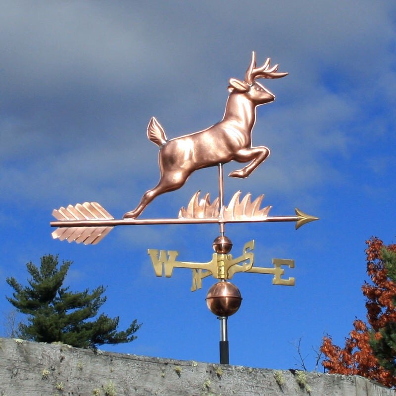 Copper Leaping Deer Weathervane BHWS516