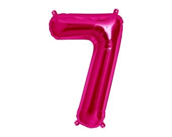 16" Number 7 Letter Balloon Mylar Number Letter Balloon | birthday party bachelorette decorations number letter magenta balloons 16mb