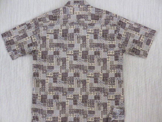 TORI RICHARD Vintage Hawaiian Shirt Tribal Bohemian Graphic