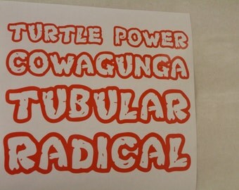 Teenage Mutant Ninja Turtle Writing Any Phrase Custom Decal Any Size Any Colors